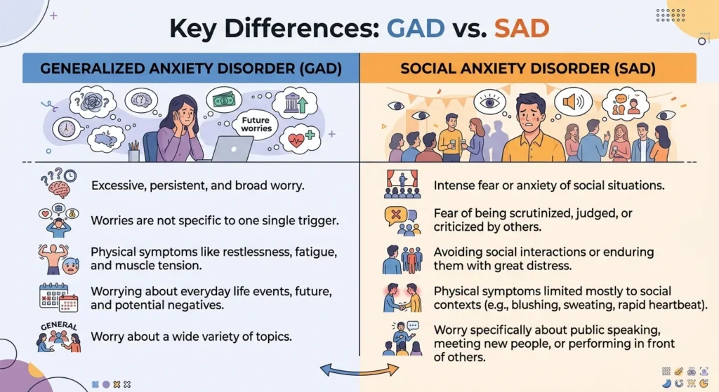 Generalized Anxiety vs. Social Anxiety: Recognizing the Differences