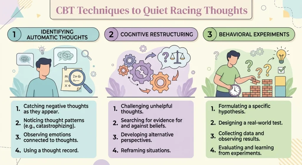 CBT for Overthinking: How Therapy Helps Quiet Racing Thoughts